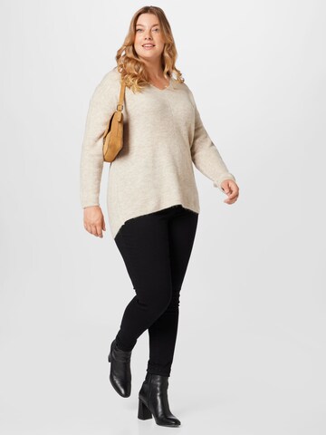 Vero Moda Curve Sweter w kolorze beżowy