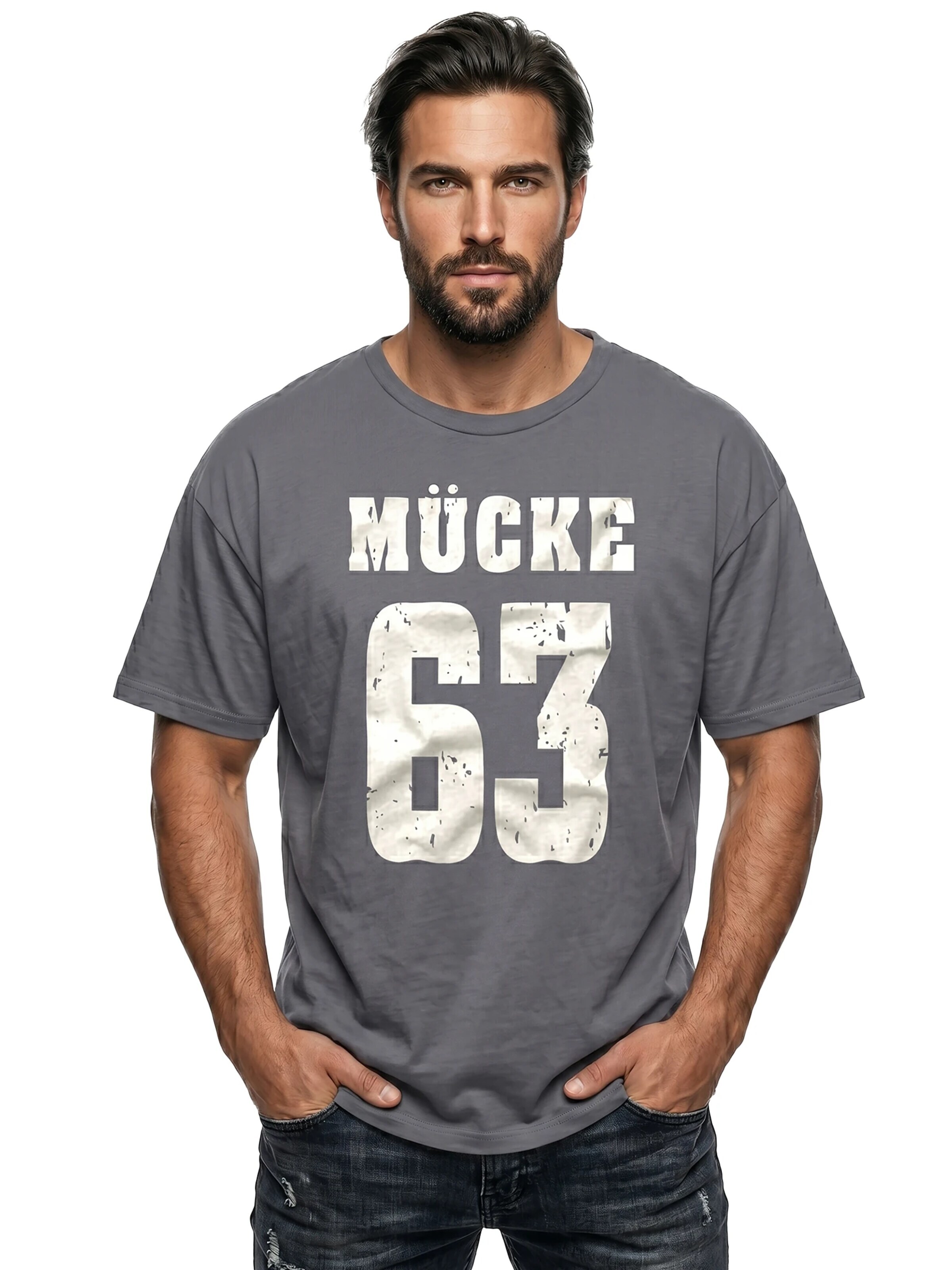 MAKAYA Shirt 'Mücke 63' in Grey