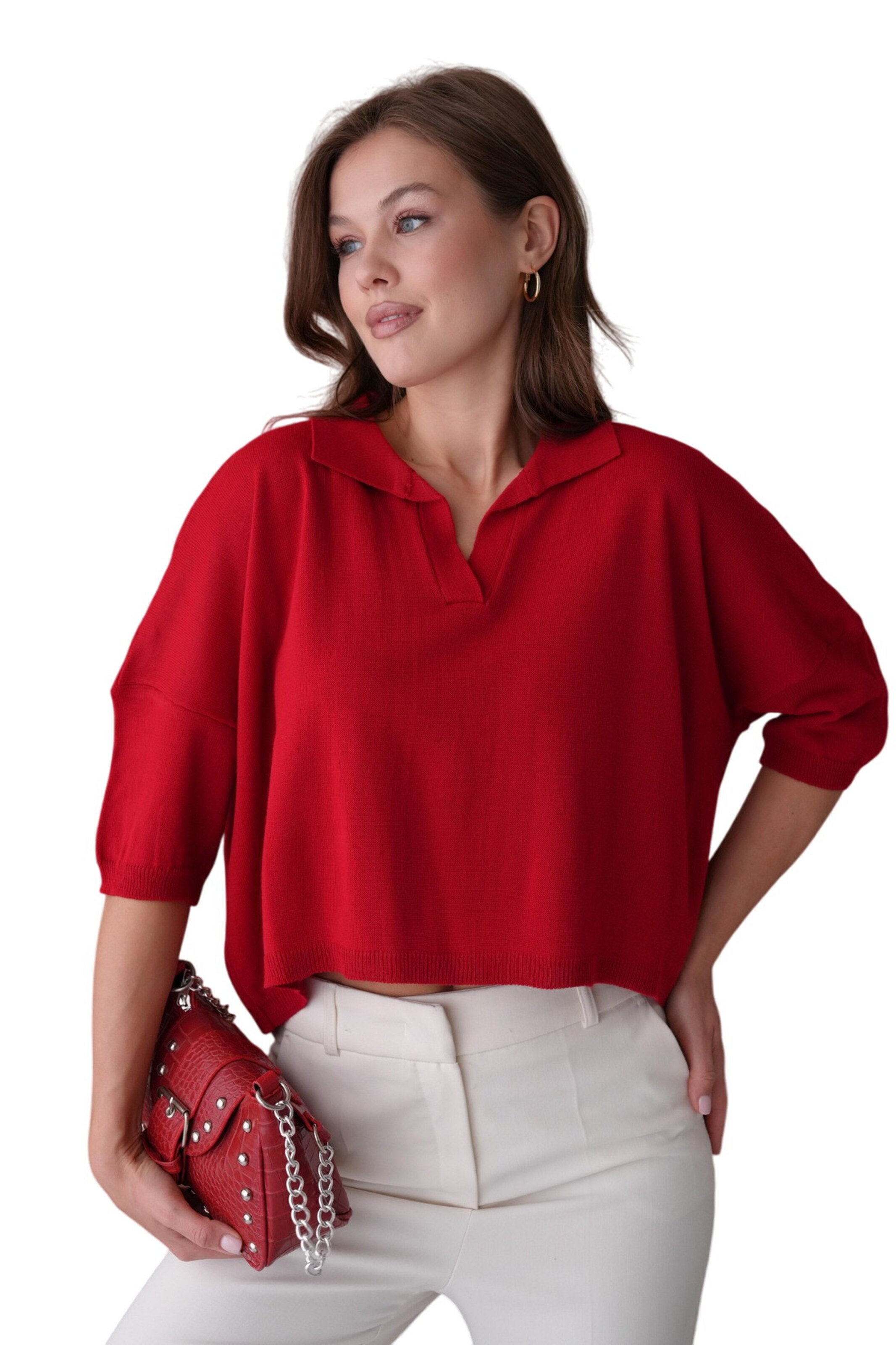 WOMAN VISION Trui in Rood: voorkant