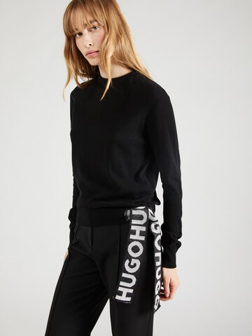 HUGO Sweater 'Stiel' in Black: front