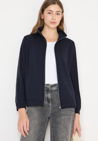CECIL Zip-Up Hoodie in Blue: front