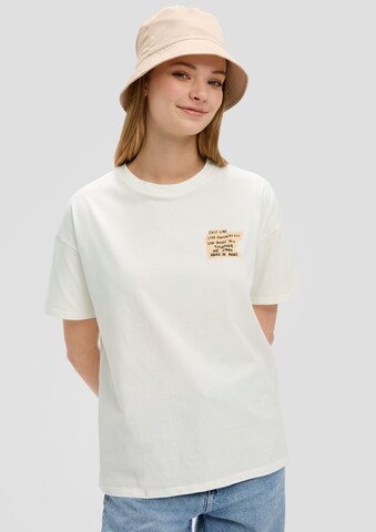 T-shirt QS en beige : devant