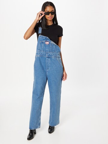 Monki Wide leg Tuinbroek jeans in Blauw