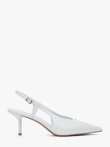 Estro Slingback pumps '026-3' i vit: framsida
