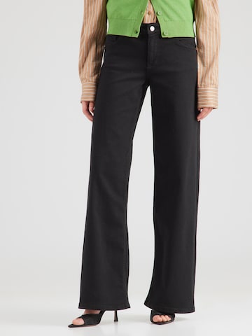 Tally WeijlWide Leg/ Široke nogavice Traperice - crna boja: prednji dio