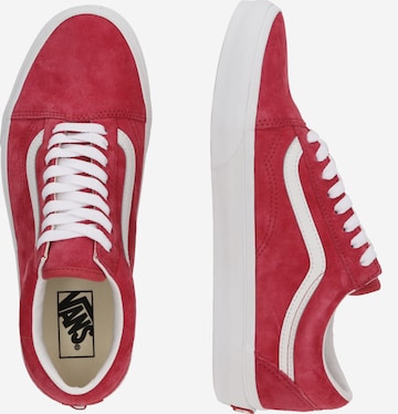 Vans red suede top old skool trainers