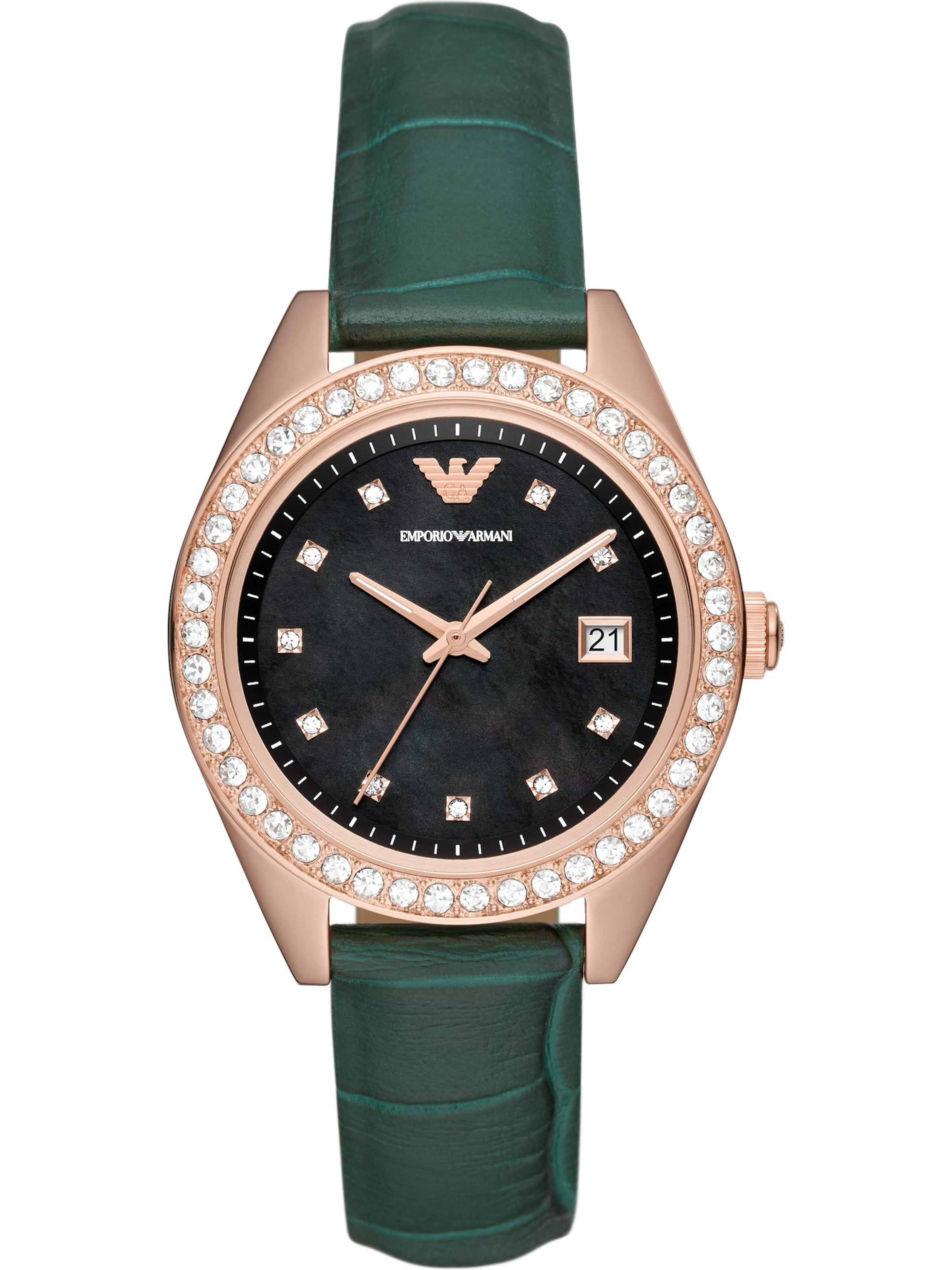 Emporio Armani Analoog horloge in Groen: voorkant