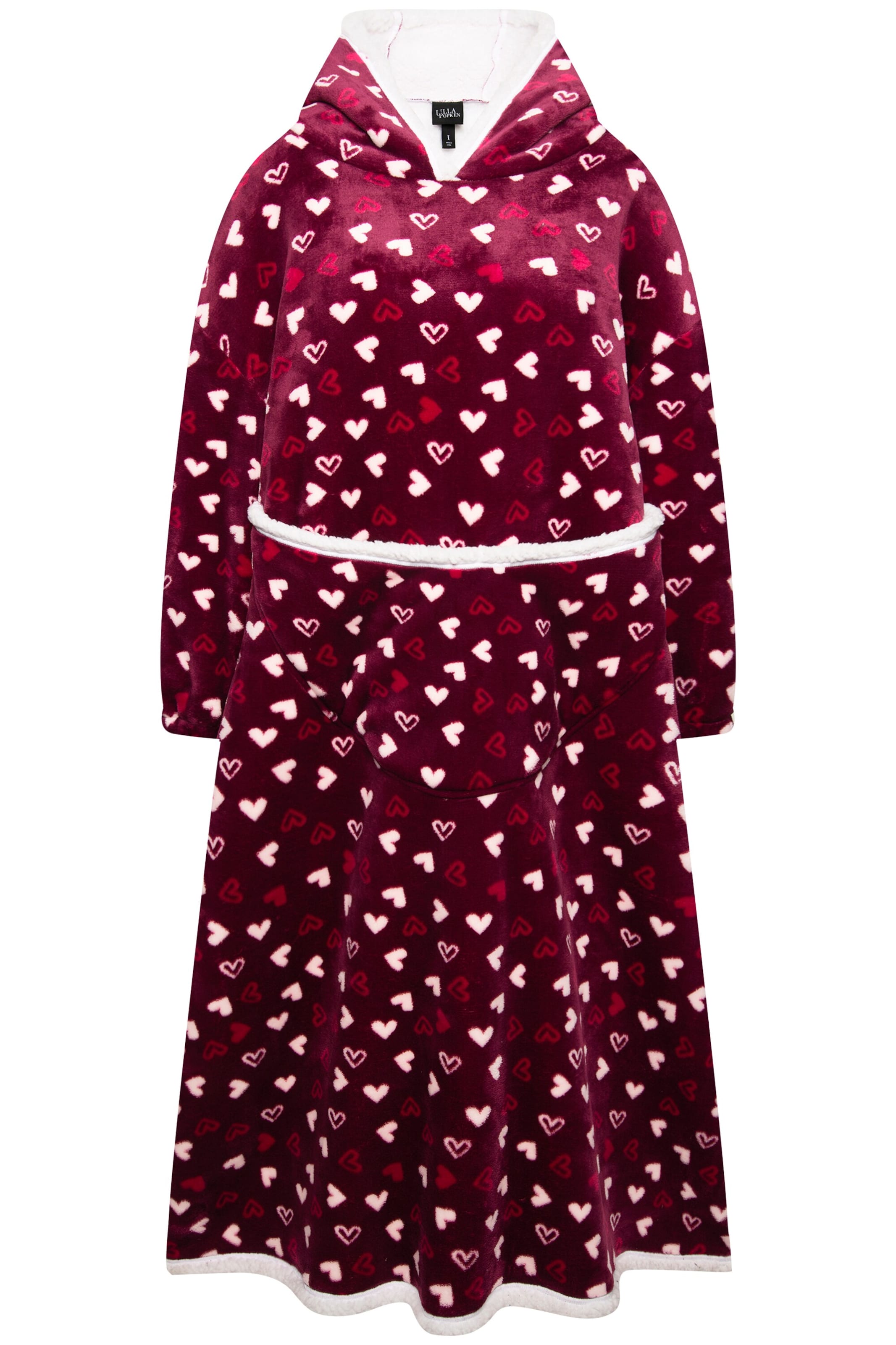 Ulla Popken Badjas lang  in Rood: voorkant