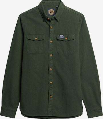 Superdry Button Up Shirt in Green: front