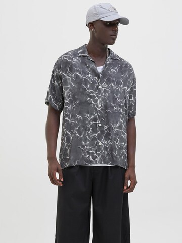 JACK & JONES Comfort fit Overhemd 'JCOInfinity' in Zwart: voorkant