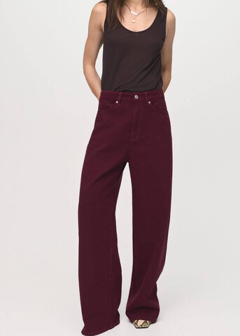 MANGO Wide Leg Jeans 'Camilla' in Rot: Vorderseite