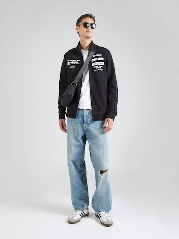 CAMP DAVID Zip-Up Hoodie in Black