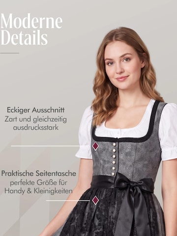 Trachtenhof Nübler Dirndl 'Midi Dirndl Leo' in Silver