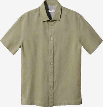 MANGO MAN Přiléhavý střih Košile 'Ants' – zelená: přední strana