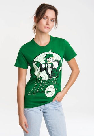 LOGOSHIRT Shirt 'DC Comics - Green Arrow' in Groen: voorkant