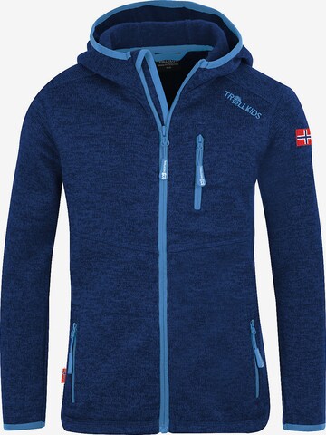 TROLLKIDS Athletic Fleece Jacket in Blue: front