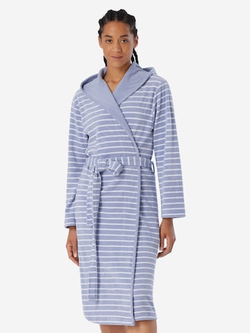 SCHIESSER Bademantel lang 'Feather Terry'‌‌‌‌‌ in Blau