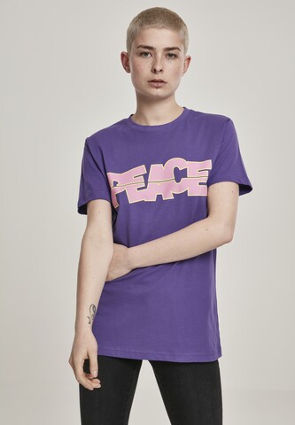 Merchcode Shirt 'Ladies Peace Tee' in Purple: front