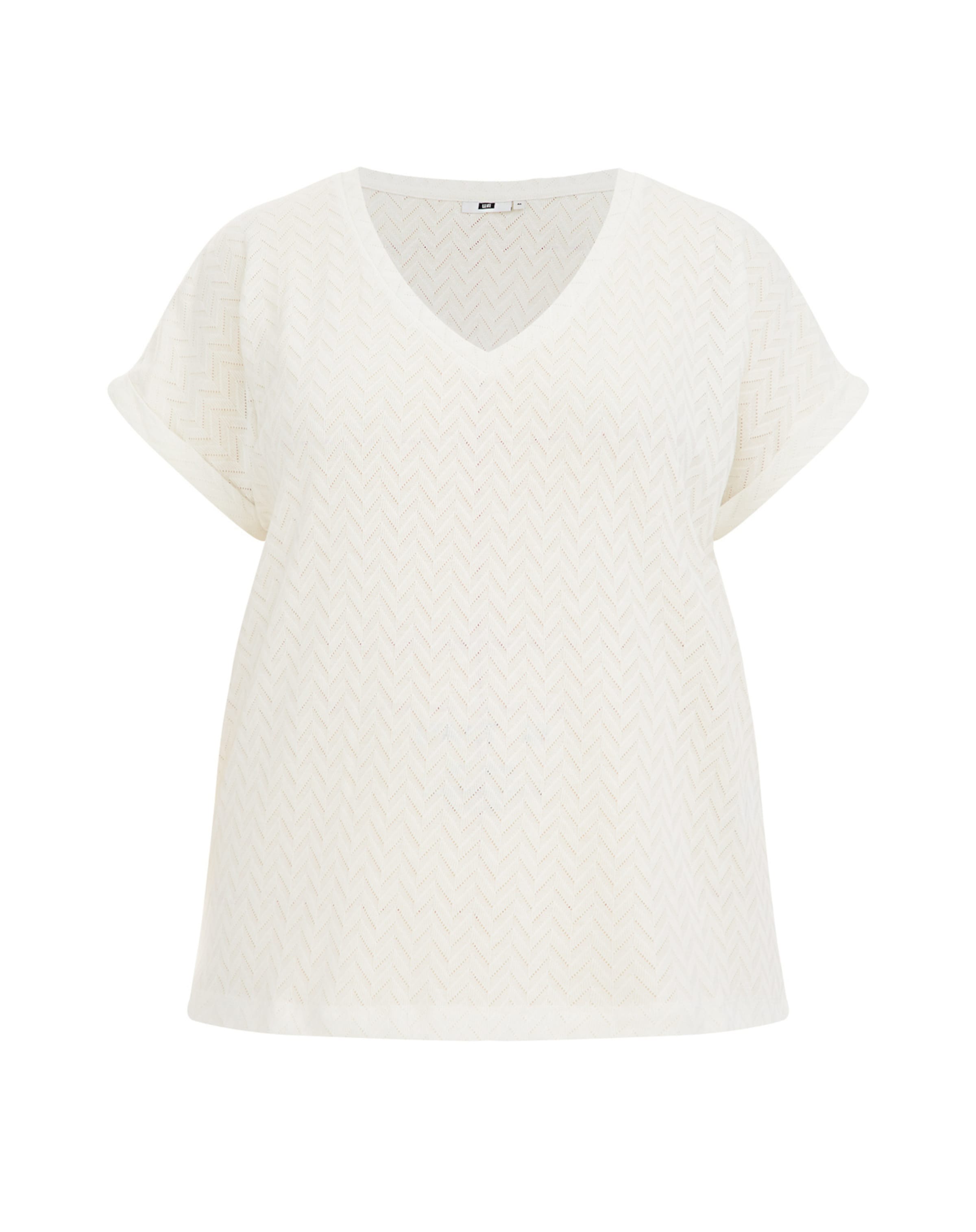 WE Fashion Тениска в бяло: отпред