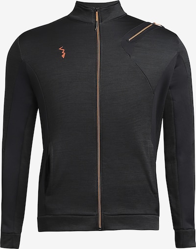 Campus Sutra Zip-Up Hoodie in Orange / Black, Item view