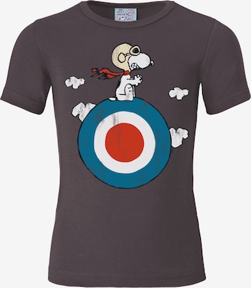LOGOSHIRT Shirt 'Snoopy' in Grey: front