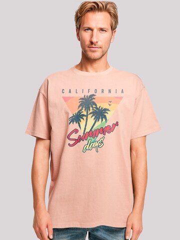 F4NT4STIC Shirt 'California Palmen Retro' in Beige: voorkant