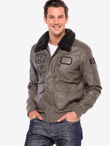 CIPO & BAXX Winter Jacket in Beige: front