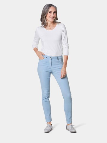 Skinny Jean 'Bella' Goldner en bleu