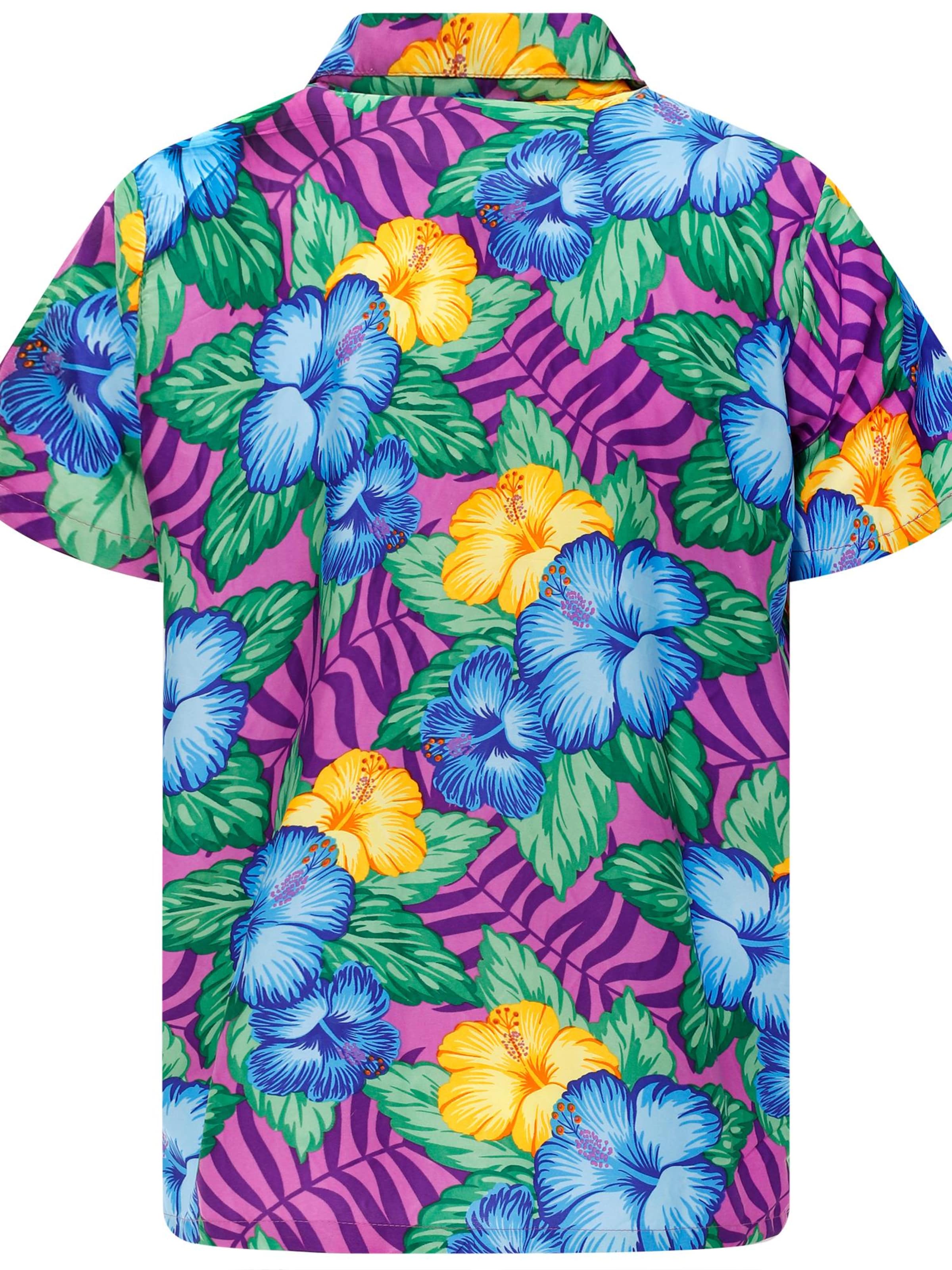 King Kameha Shirt 'Wild Flowers' in Lila