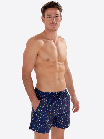 HOM Zwemshorts ' Beach Boxer Summer ' in Blauw: voorkant