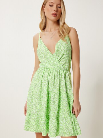 Happiness İstanbul Jurk in Groen: voorkant