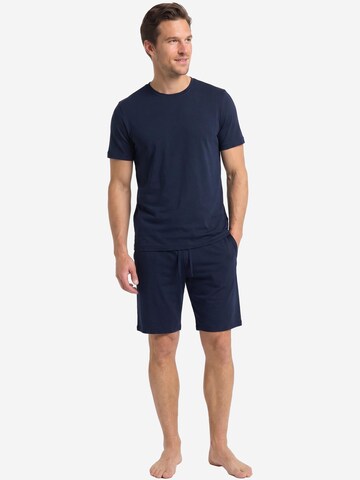Hanro Pyjama kort 'Night & Day' in Blauw