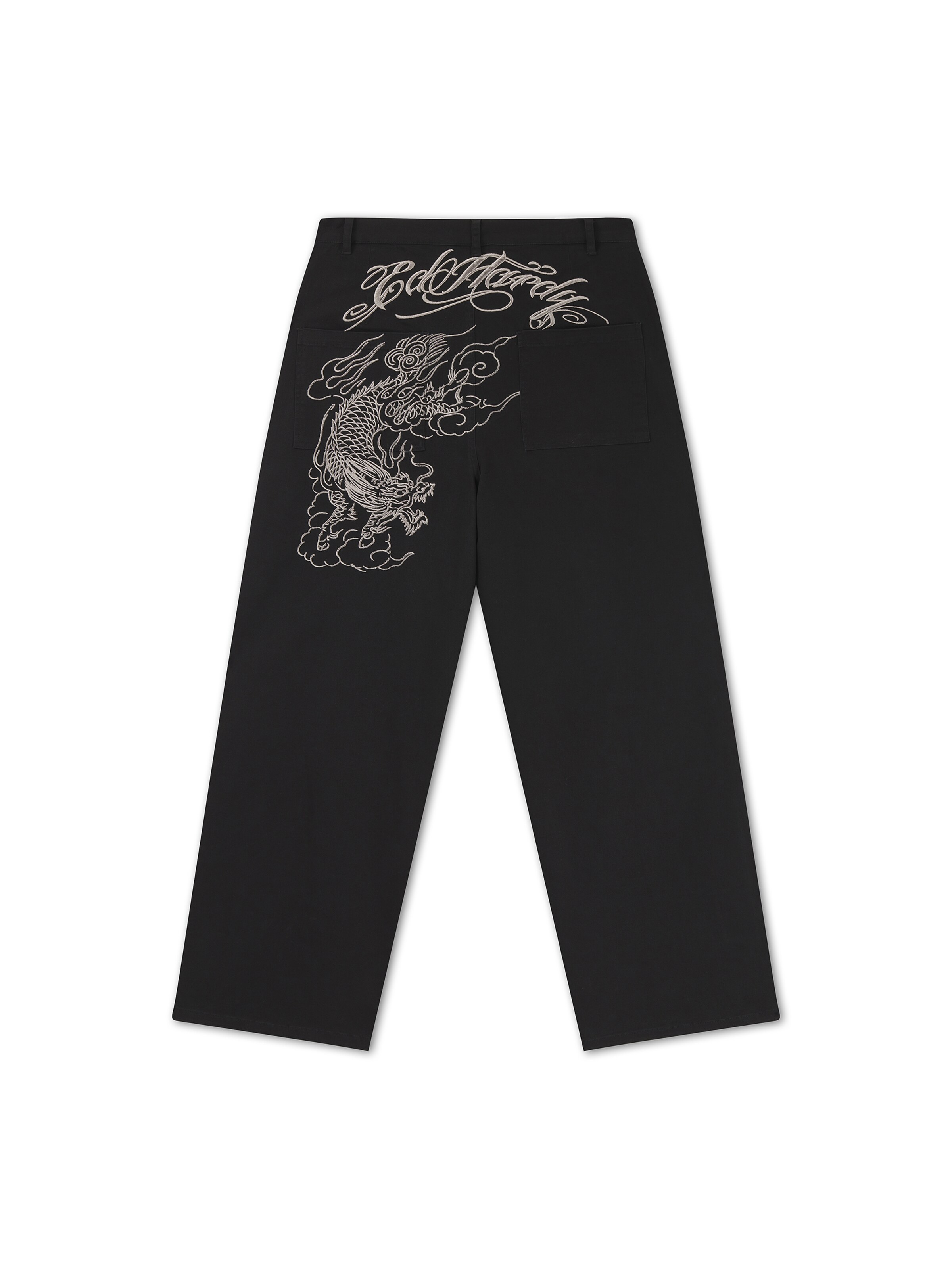 Regular Pantalon Ed Hardy en noir : derrière