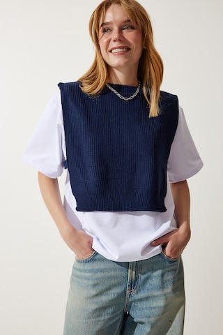 Happiness İstanbul Pulóver - kék: elől