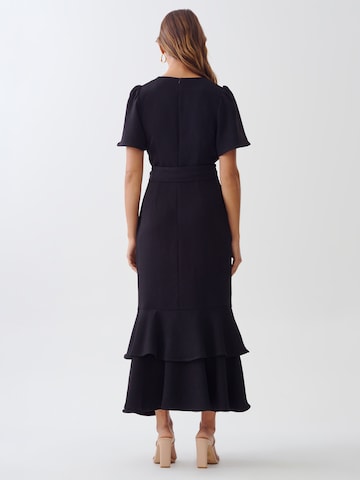 Tussah Dress 'REXANA' in Black: back