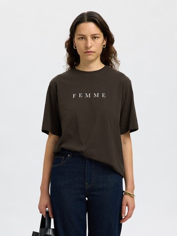 SELECTED Shirt 'SLFVILJA' in Brown: front