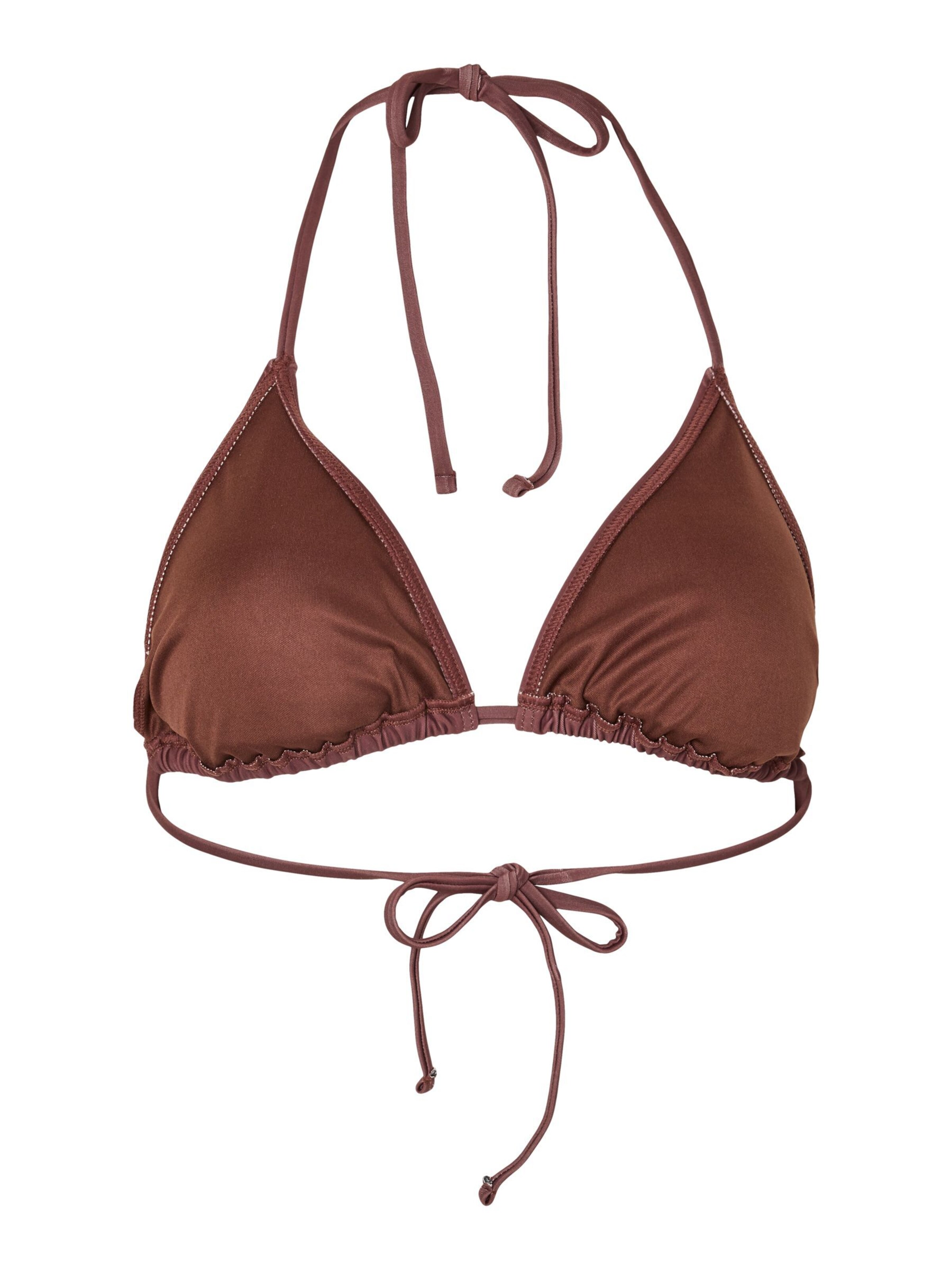 PIECES Triangel Bikinitop 'PCBaomi' in Bruin