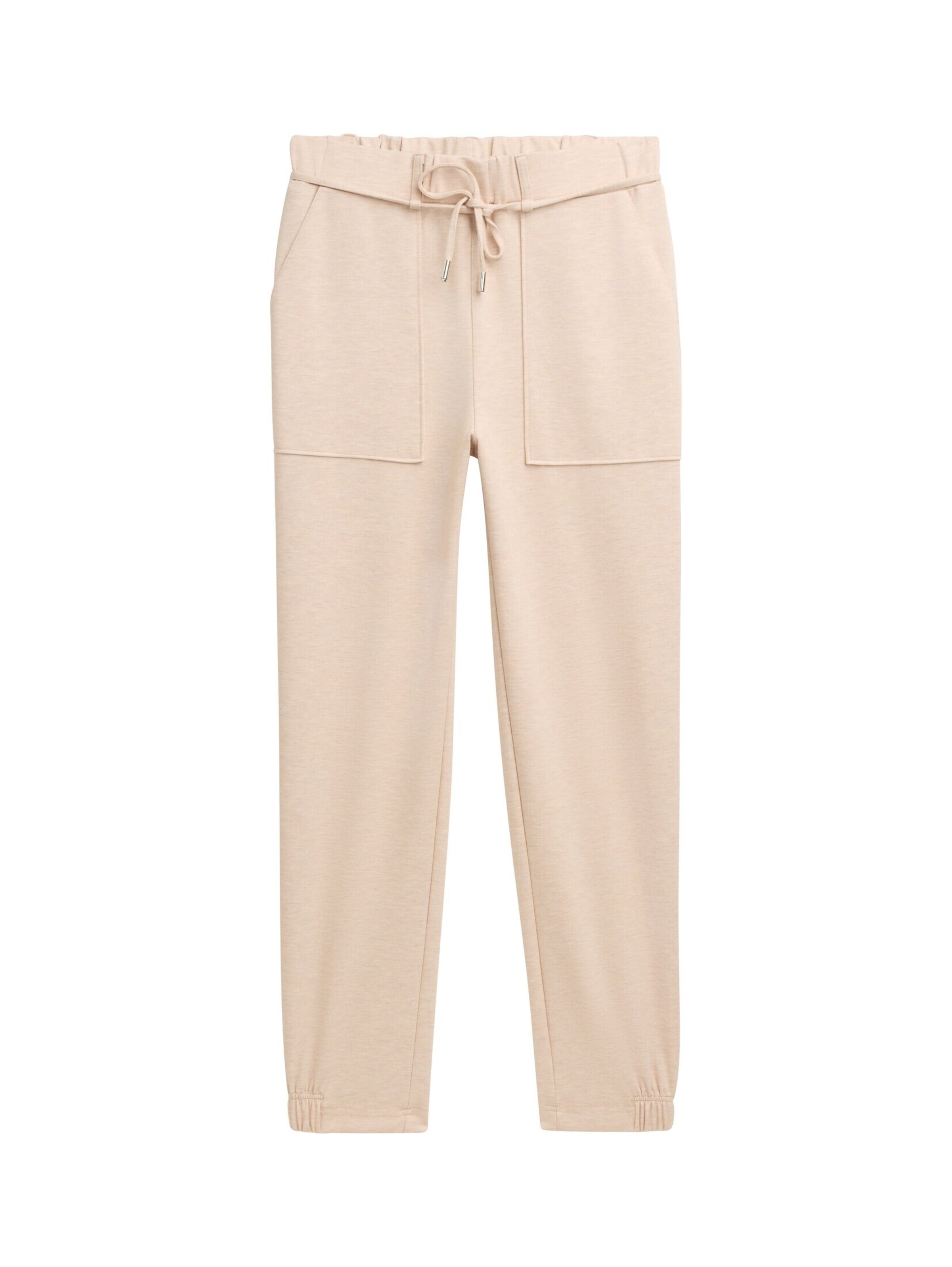 TOM TAILOR DENIM Szabványos Nadrág - bézs: elől