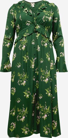 River Island Plus Платье-рубашка в Зеленый: спереди