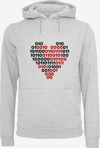 Sweat-shirt 'I Love You 01001001 Binary Code Herz Valentinstag' F4NT4STIC en gris : devant