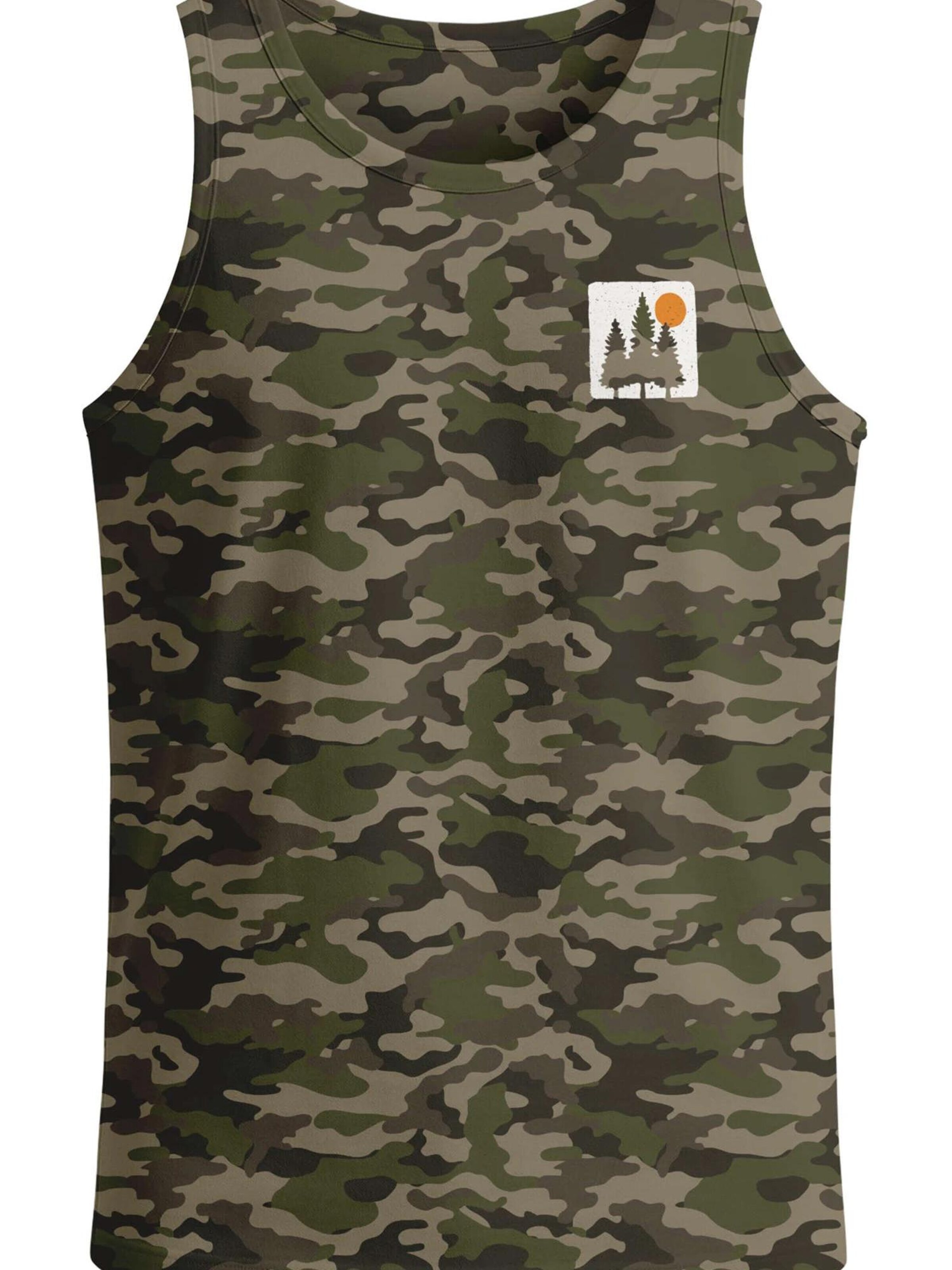 Neverless Shirt 'Pine Trees' in Green