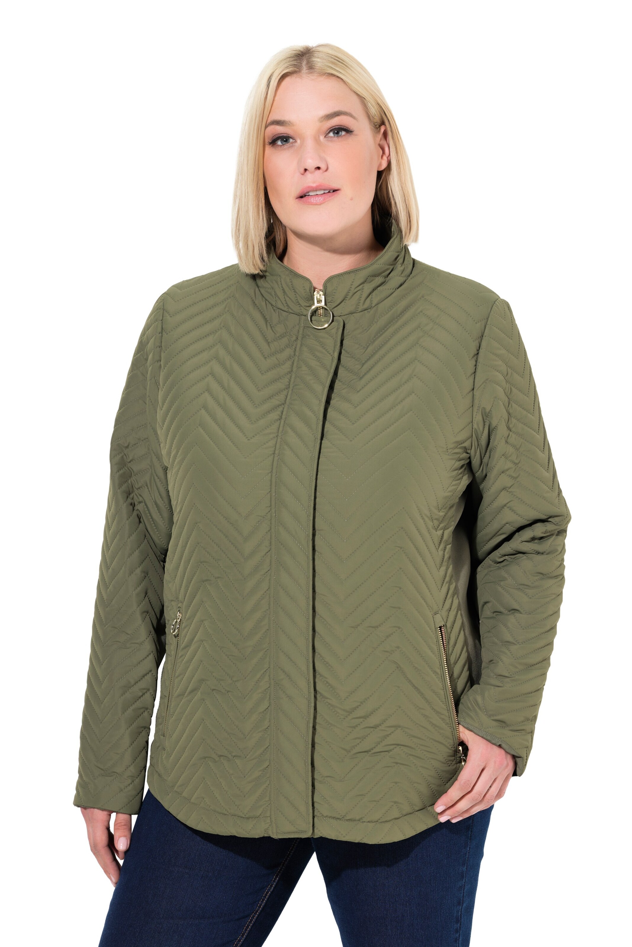 zaļš Ulla Popken Starpsezonu jaka: no priekšpuses