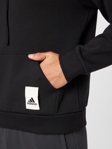 ADIDAS SPORTSWEAR Αθλητική μπλούζα φούτερ 'Lounge Fleece' σε μαύρο