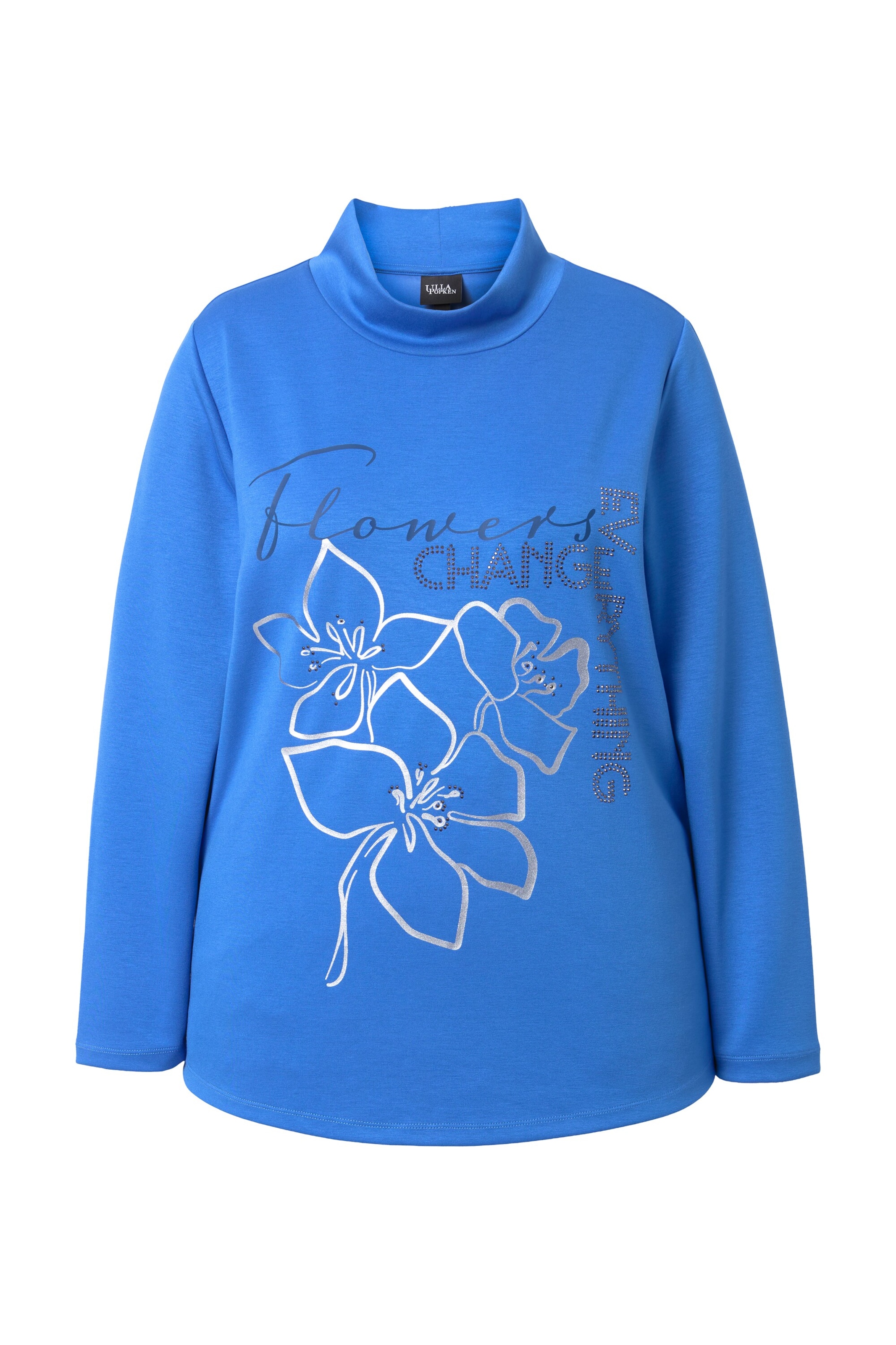 Ulla Popken Sweatshirt in Blauw: voorkant