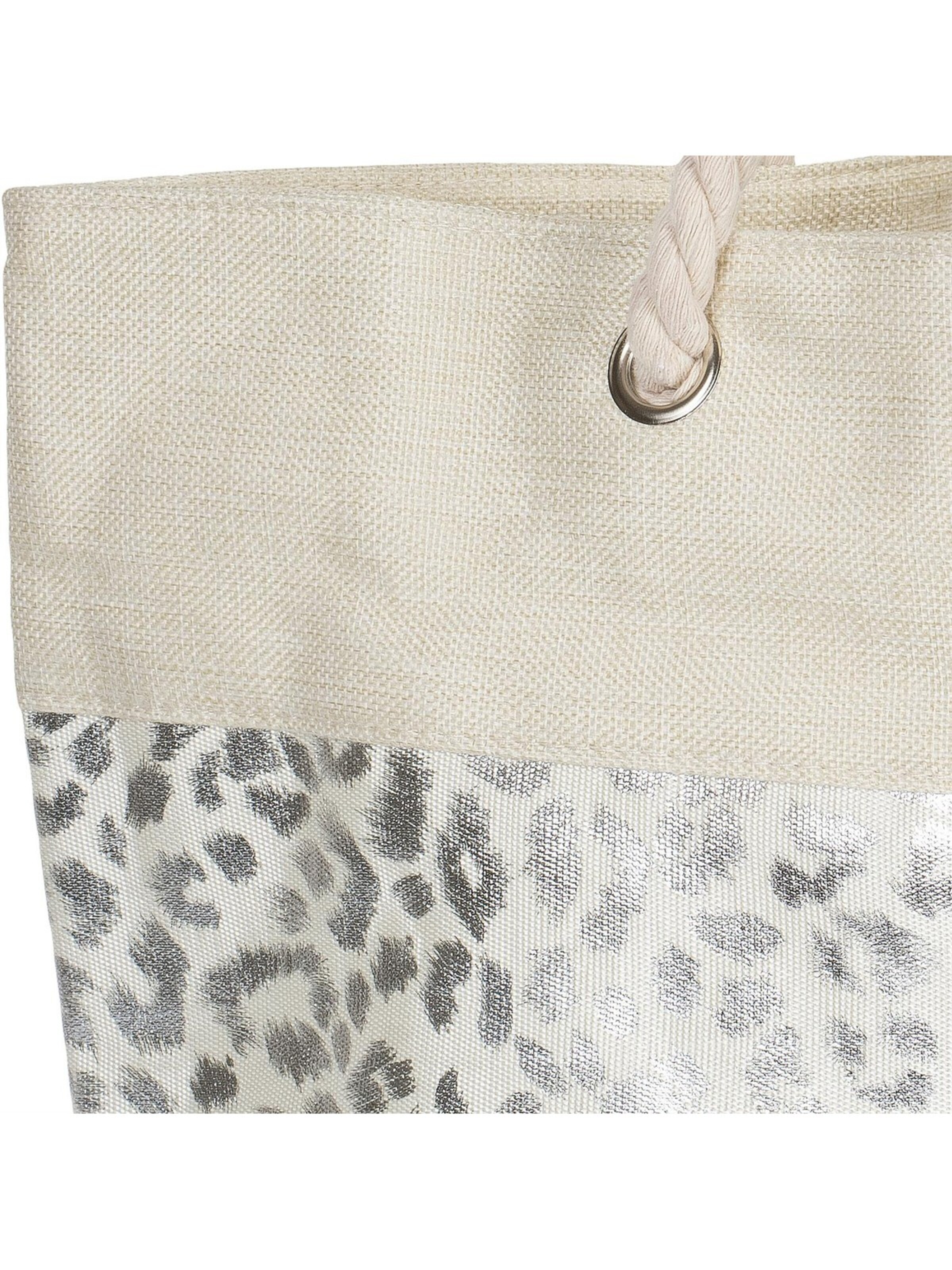 styleBREAKER Strandtasche 'Strandtasche mit metallic Leoparden Print'‌‌‌‌‌‌‌‌ in Beige