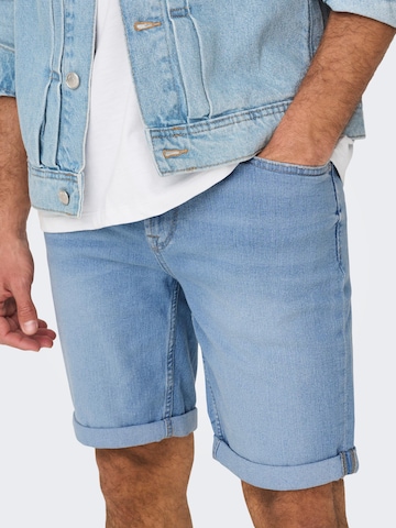 Only & Sons Slimfit Shorts 'Ply' in Blau