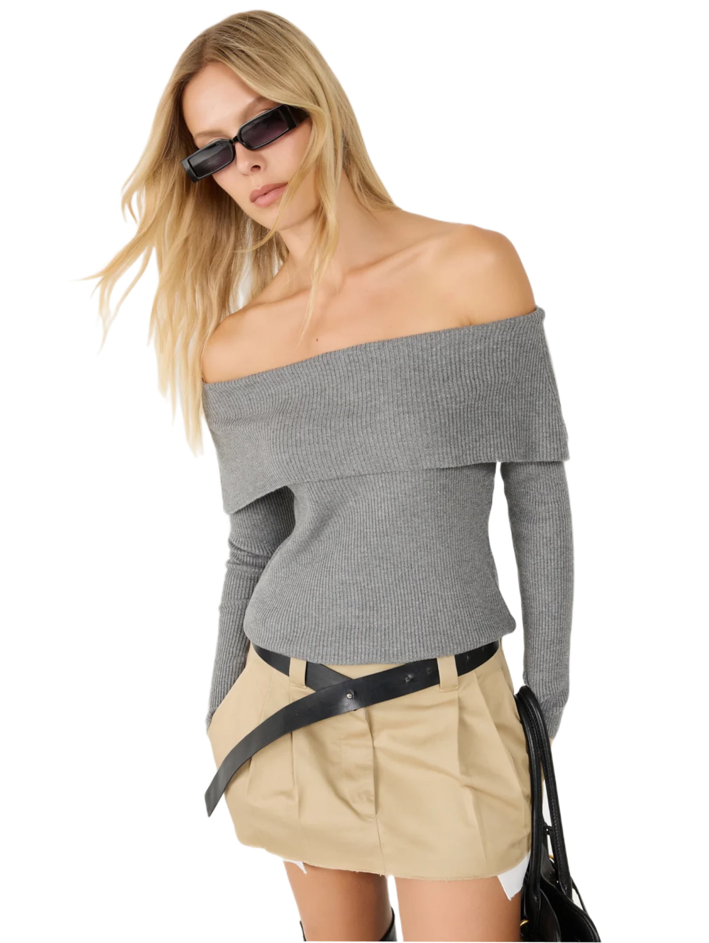 No Matter What Sweater '1983' in Grey: front