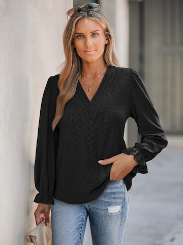 Cupshe Bluza 'In Focus Black Top' | črna barva
