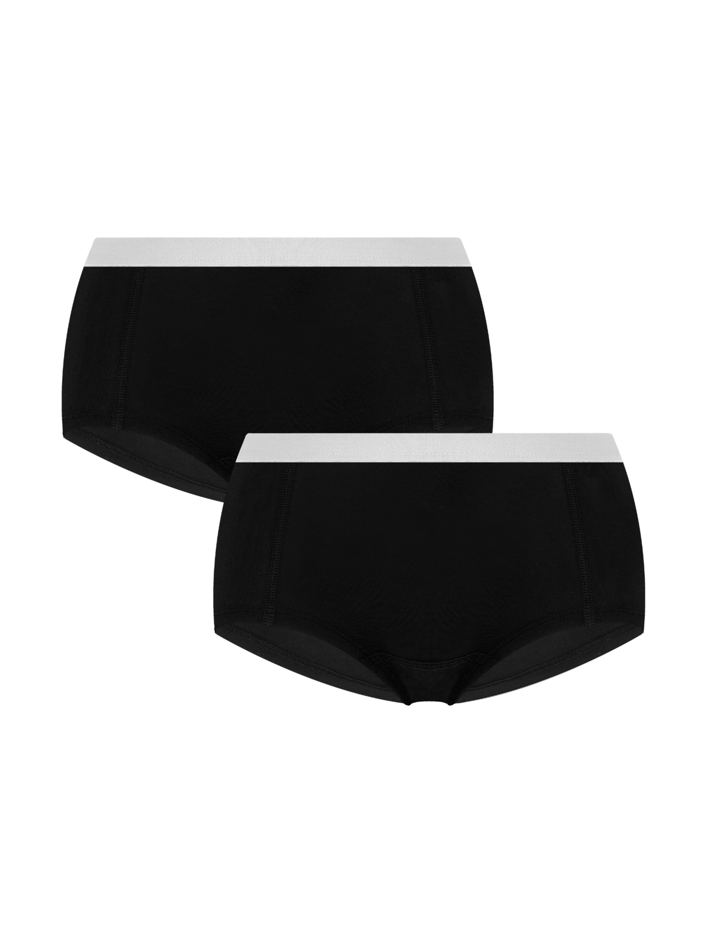 Albero Natur Boyshorts 'Bio-Baumwoll-Boyshorts – 2er Pack' in Black: front