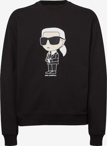 Karl LagerfeldSweater majica 'Ikonik' - crna boja: prednji dio